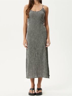 Afends Rumi Midi Dress, Steel Check, Woman’s Small